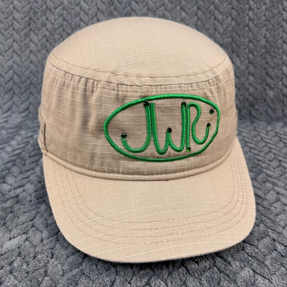 JWR Embroidered Logo Unisex Tan AC Military Style Cadet Hat Ripstop OSFM